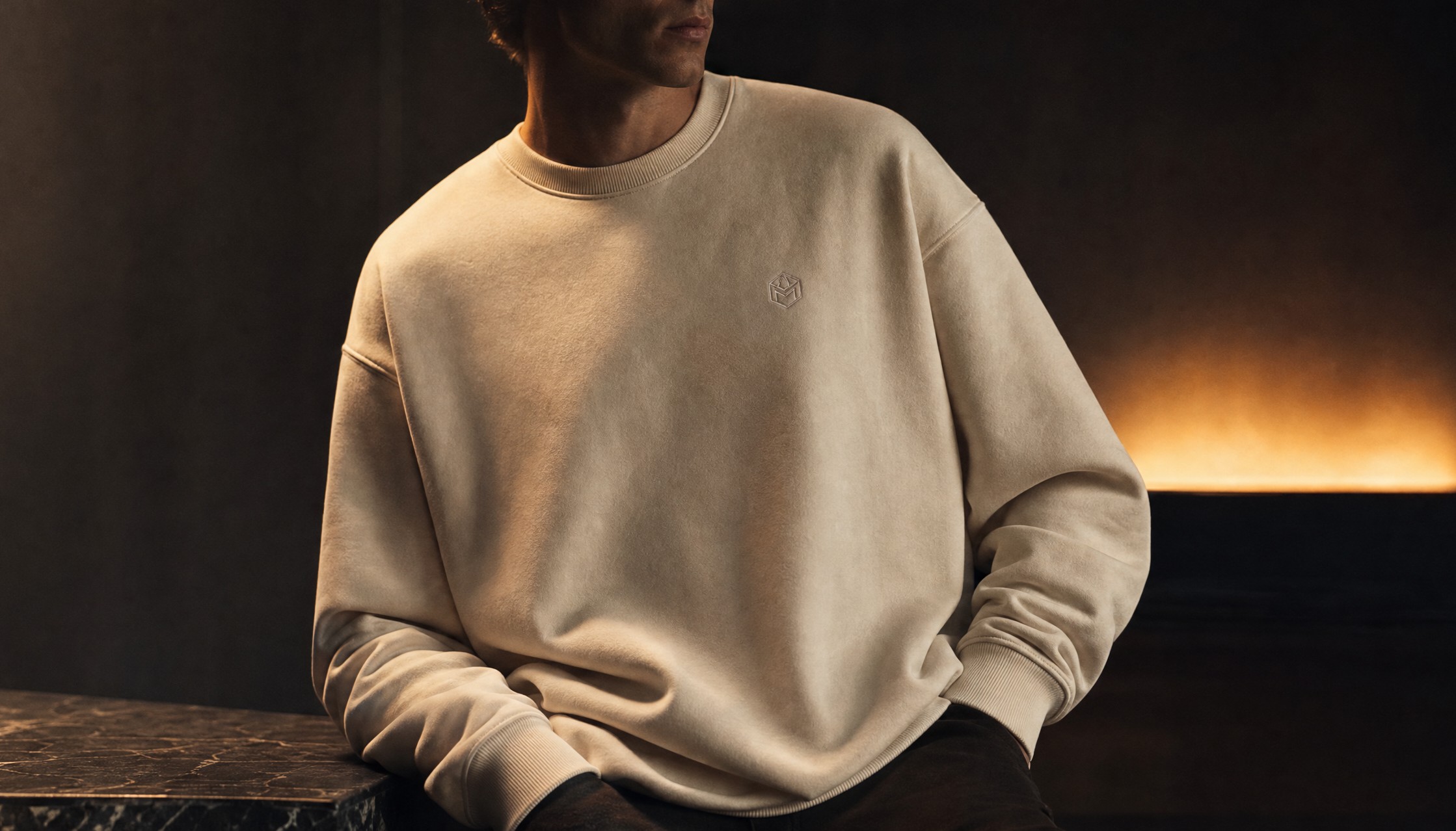 Final cinematic hero frame of the same sweatshirt